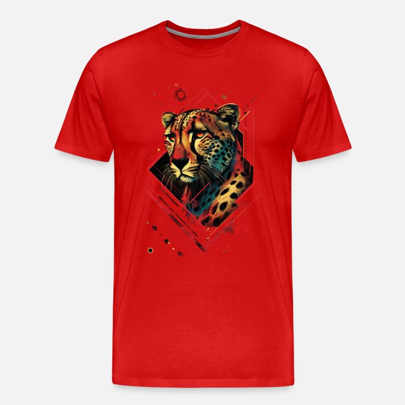 Gepard - Männer Premium Bio T-Shirt - Rot