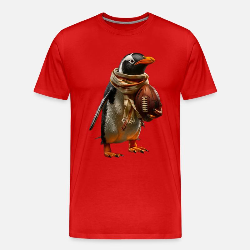 Pinguin - Männer Premium Bio T-Shirt - Rot