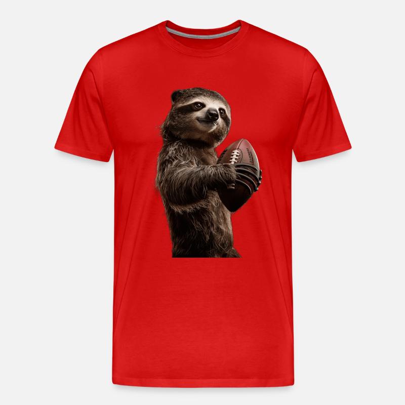 Faultier - Männer Premium Bio T-Shirt - Rot