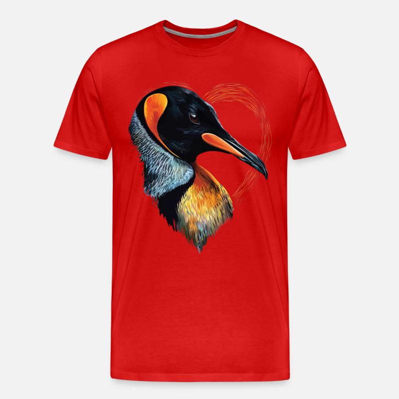 Pinguin - Männer Premium Bio T-Shirt - Rot