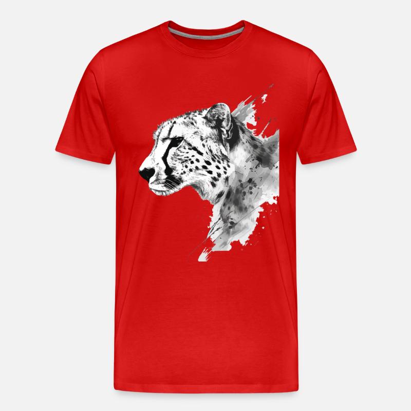 Gepard - Männer Premium Bio T-Shirt - Rot