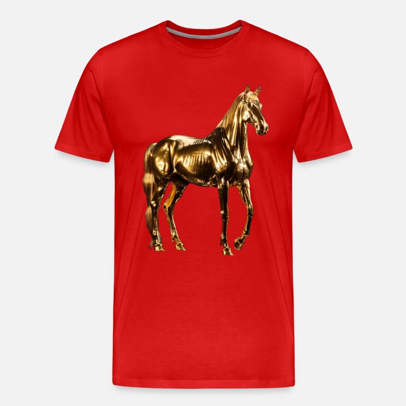 Pferd - Männer Premium Bio T-Shirt - Rot