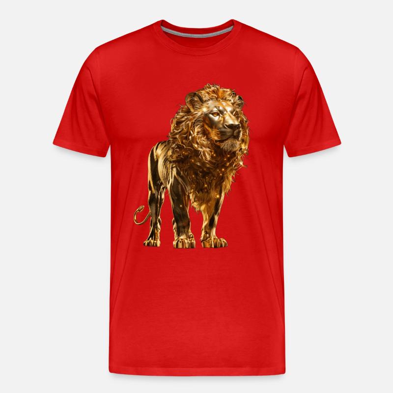 Löwe - Männer Premium Bio T-Shirt - Rot