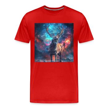Roe deer - Men's Premium Organic T-Shirt - red - Front - Damien (186cm)