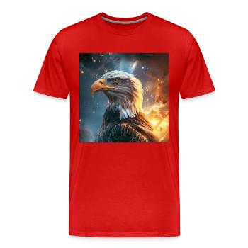 Adler - Männer Premium Bio T-Shirt - Rot - Vorne - Damien (186cm)