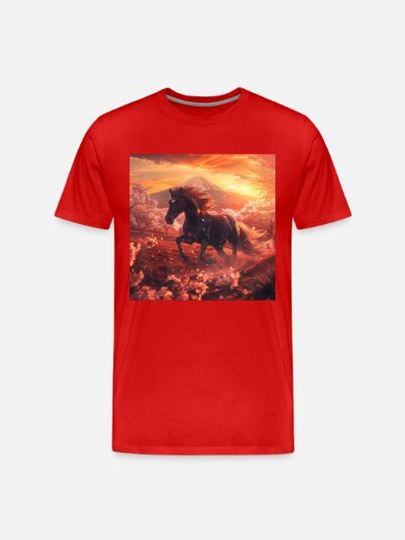 Pferd - Männer Premium Bio T-Shirt - Rot