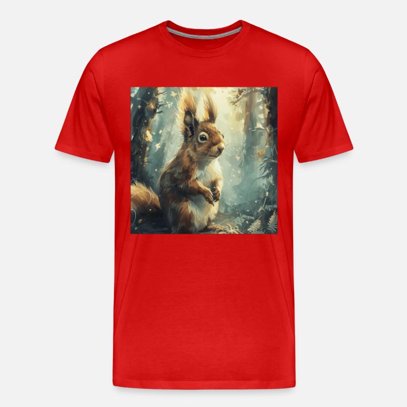 Eichhörnchen - Männer Premium Bio T-Shirt - Rot