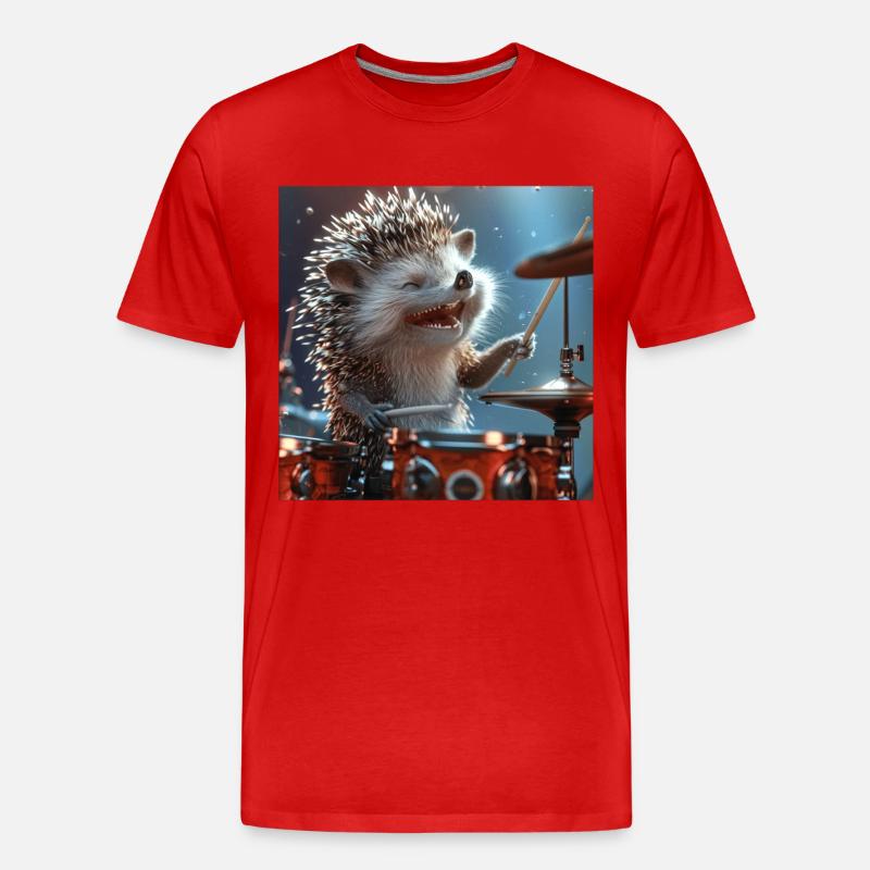 Igel - Männer Premium Bio T-Shirt - Rot