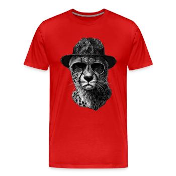 Cheetah - Men's Premium Organic T-Shirt - red - Front - Damien (186cm)