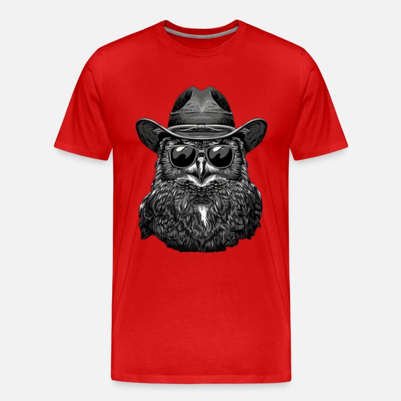 Eule - Männer Premium Bio T-Shirt - Rot