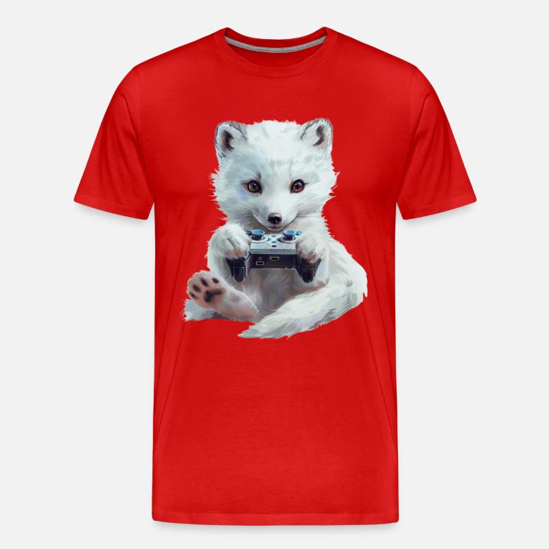 Polarfuchs - Männer Premium Bio T-Shirt - Rot
