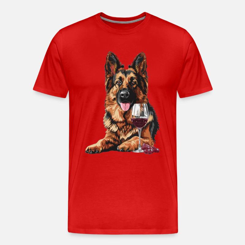 Deutscher Schäferhund - Männer Premium Bio T-Shirt - Rot