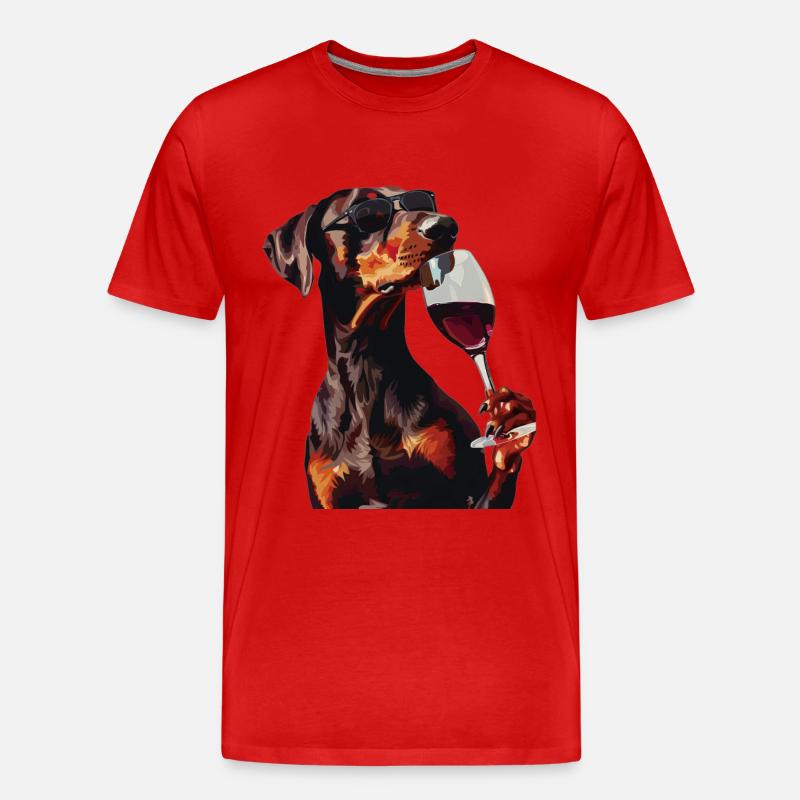 Dobermann - Männer Premium Bio T-Shirt - Rot