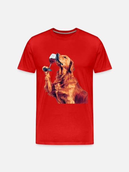Golden Retriever - Men's Premium Organic T-Shirt - red