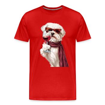 Maltese - Men's Premium Organic T-Shirt - red - Front - Damien (186cm)