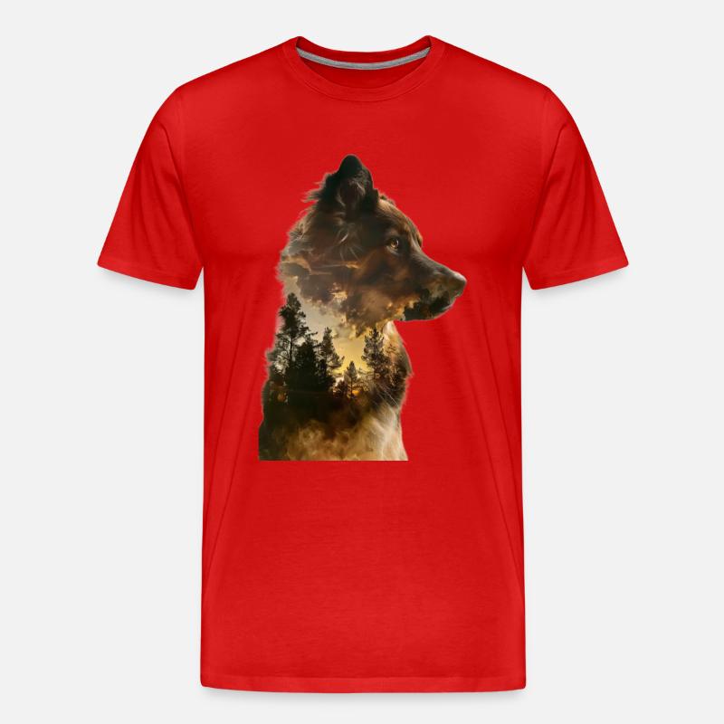 Australischer Schäferhund - Männer Premium Bio T-Shirt - Rot