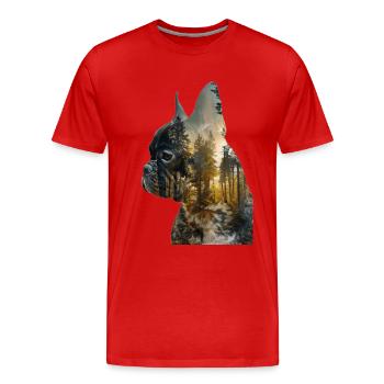 Bouledogue français - T-shirt bio Premium Homme - rouge - Devant - Damien (186cm)