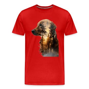 Golden retriever - T-shirt bio Premium Homme - rouge - Devant - Damien (186cm)