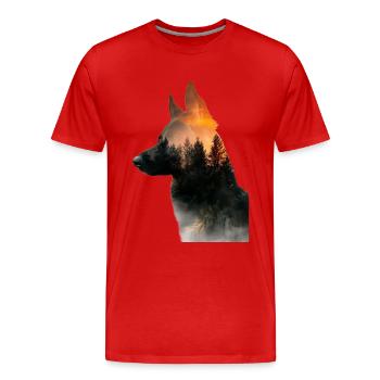 Berger allemand - T-shirt bio Premium Homme - rouge - Devant - Damien (186cm)