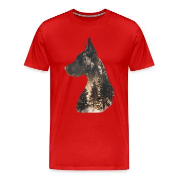 Dogue allemand - T-shirt bio Premium Homme - rouge - Devant - Damien (186cm)
