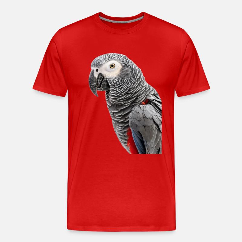 Afrikanisches Grau - Männer Premium Bio T-Shirt - Rot