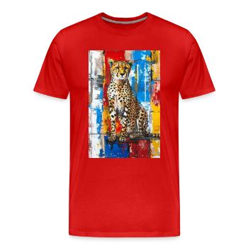 Gepard - Männer Premium Bio T-Shirt - Rot - Vorne - Damien (186cm)