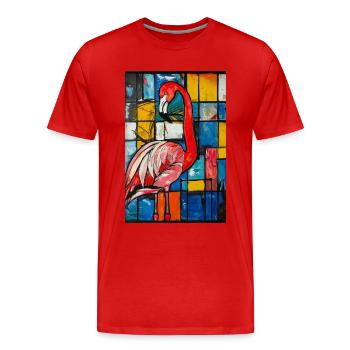 Flamingo - Männer Premium Bio T-Shirt - Rot - Vorne - Damien (186cm)