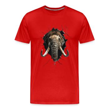 Mammouth - T-shirt bio Premium Homme - rouge - Devant - Damien (186cm)