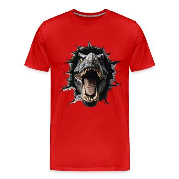 T-Rex - T-shirt bio Premium Homme - rouge - Devant - Damien (186cm)