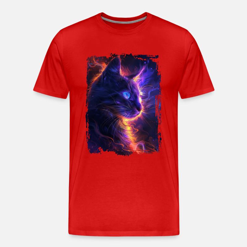 Katze - Männer Premium Bio T-Shirt - Rot