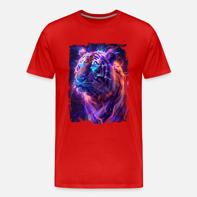 Tiger - Männer Premium Bio T-Shirt - Rot