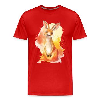 Kangourou - T-shirt bio Premium Homme - rouge - Devant - Damien (186cm)