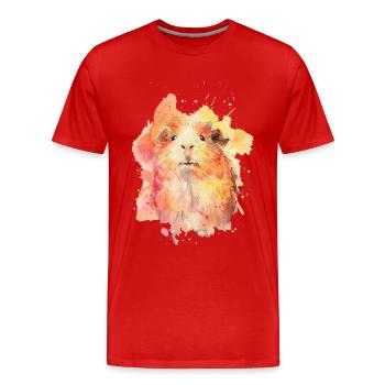 Guinea pig - Men's Premium Organic T-Shirt - red - Front - Damien (186cm)