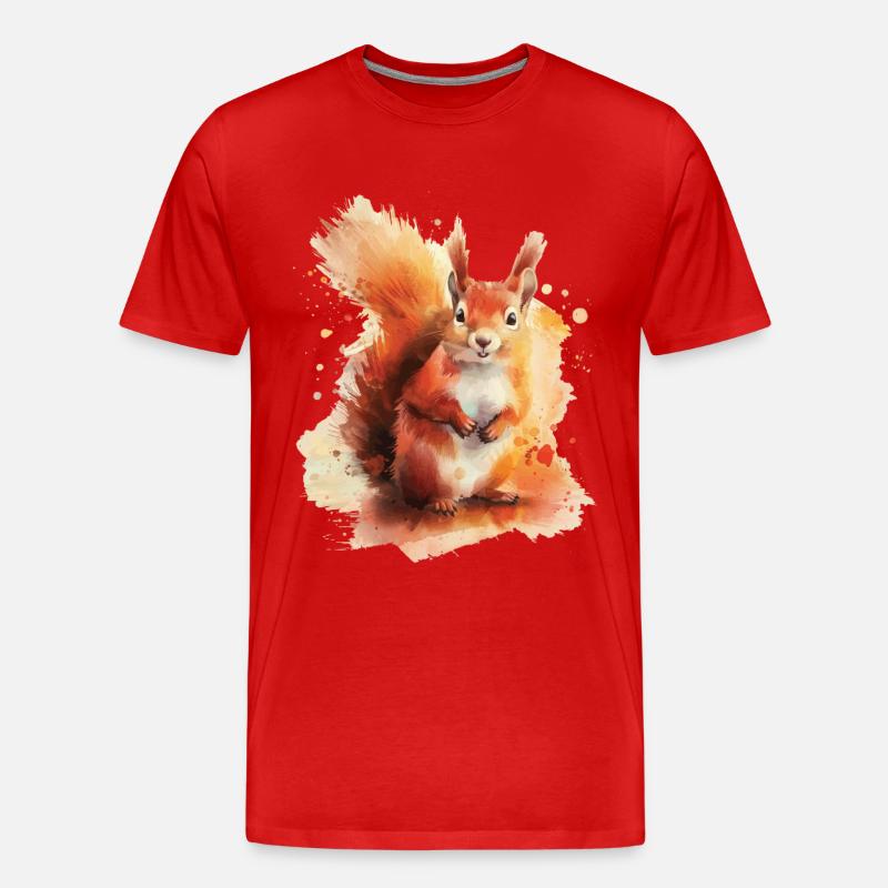 Eichhörnchen - Männer Premium Bio T-Shirt - Rot