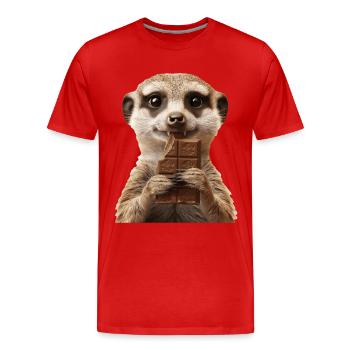Meerkat - Men's Premium Organic T-Shirt - red - Front - Damien (186cm)