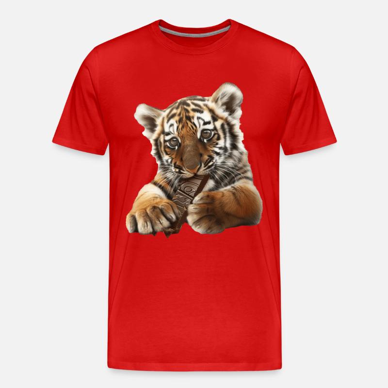 Tiger - Männer Premium Bio T-Shirt - Rot