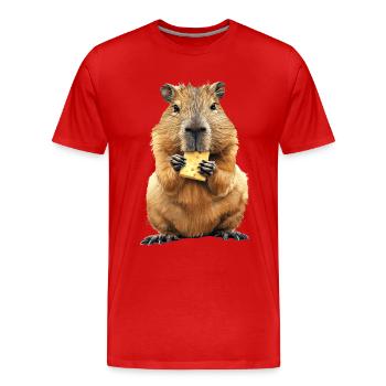 Wasserschwein - Männer Premium Bio T-Shirt - Rot - Vorne - Damien (186cm)