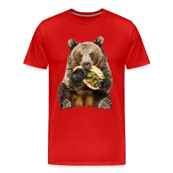 Grizzly bear - Men's Premium Organic T-Shirt - red - Front - Damien (186cm)
