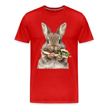 Kaninchen - Männer Premium Bio T-Shirt - Rot - Vorne - Damien (186cm)