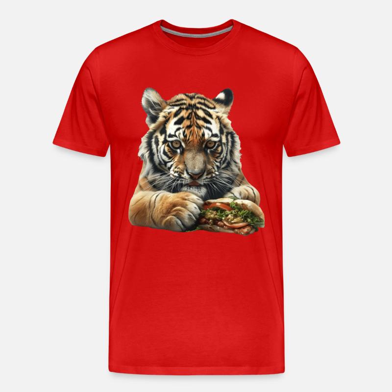 Tiger - Männer Premium Bio T-Shirt - Rot