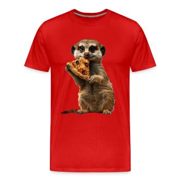 Meerkat - Men's Premium Organic T-Shirt - red - Front - Damien (186cm)