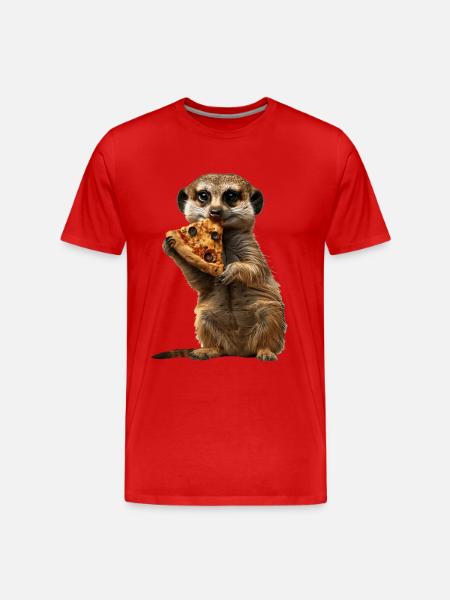Erdmännchen - Männer Premium Bio T-Shirt - Rot