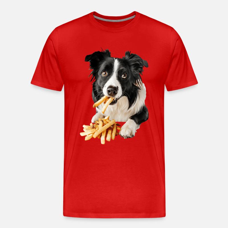 Border Collie - Männer Premium Bio T-Shirt - Rot