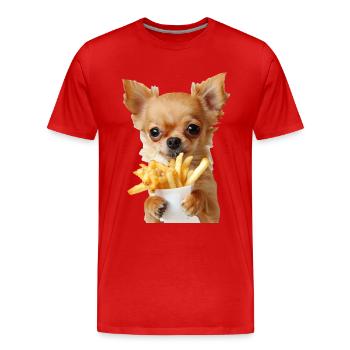 Chihuahua - T-shirt bio Premium Homme - rouge - Devant - Damien (186cm)