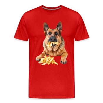 Berger allemand - T-shirt bio Premium Homme - rouge - Devant - Damien (186cm)