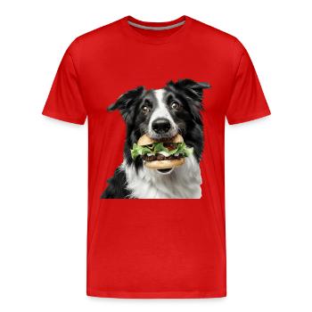Border Collie - T-shirt bio Premium Homme - rouge - Devant - Damien (186cm)