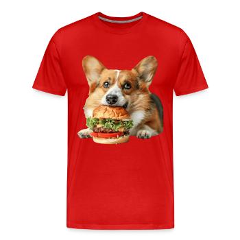 Corgi gallois Pembroke - T-shirt bio Premium Homme - rouge - Devant - Damien (186cm)
