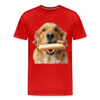 Golden retriever - T-shirt bio Premium Homme - rouge - Devant - Damien (186cm)