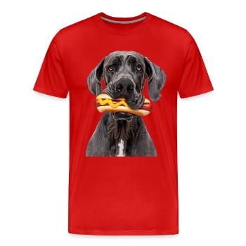 Dogue allemand - T-shirt bio Premium Homme - rouge - Devant - Damien (186cm)