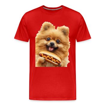 Dwarf spitz - Men's Premium Organic T-Shirt - red - Front - Damien (186cm)